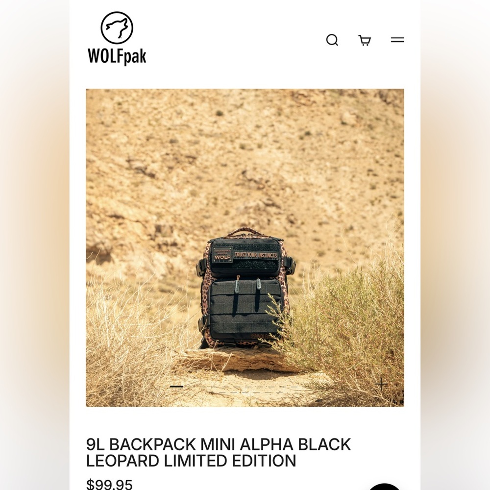 WOLFpak  9L BACKPACK MINI ALPHA BLACK LEOPARD LIMITED EDITION